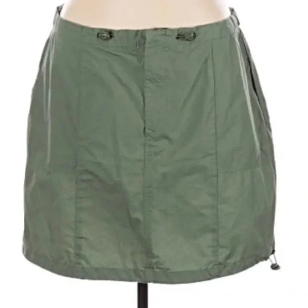 NWT Ultra Flirt Olive Green Zip-Front Bungee The Utility Mini Skrit Women's XL
